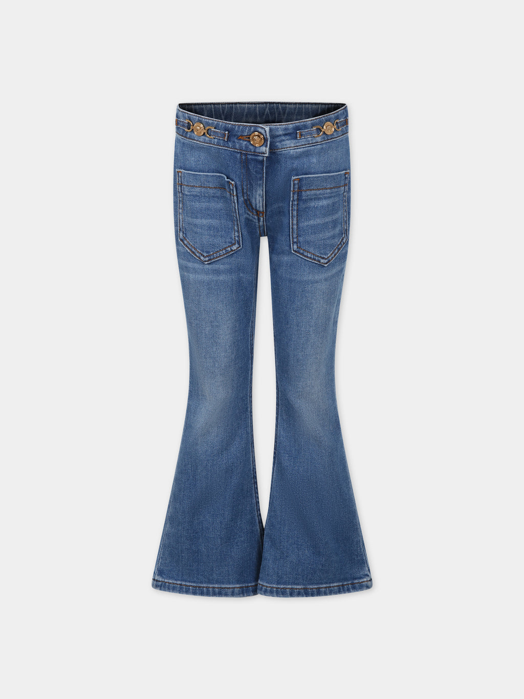 Jeans for girl with golden inserts